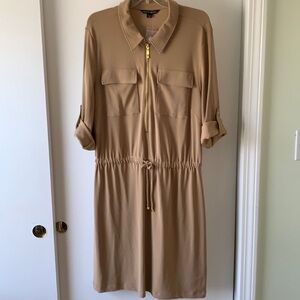 Boston Proper Tan Shirt Dress